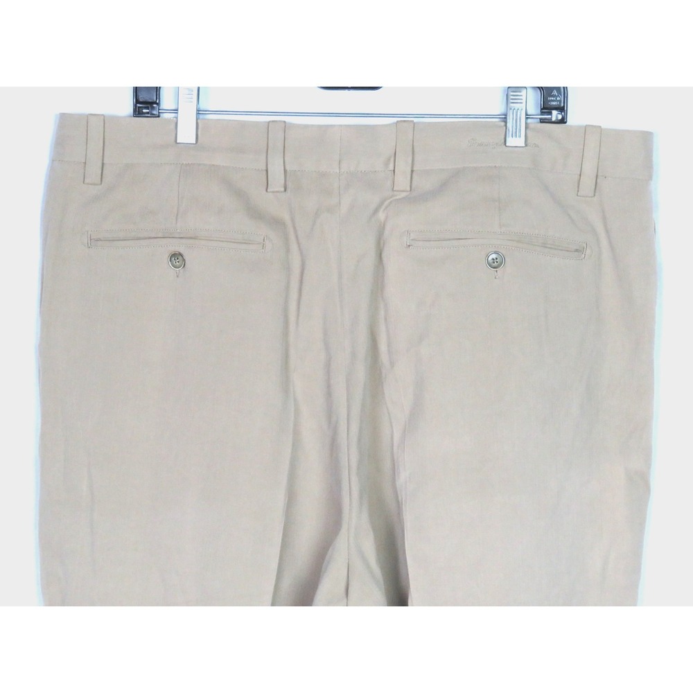 Tommy‎ Bahama Silk/Rayon Cuffed Straight Leg Pleated Khaki Pants Men's 38 X 30 - Picture 6 of 10
